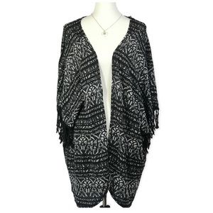 Free People Kimono Sleeve Black & Gray Open Cardigan XS/S (oversized)